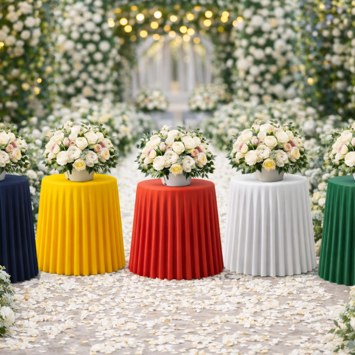 Pleated Pedestal Floral Walkway Columns