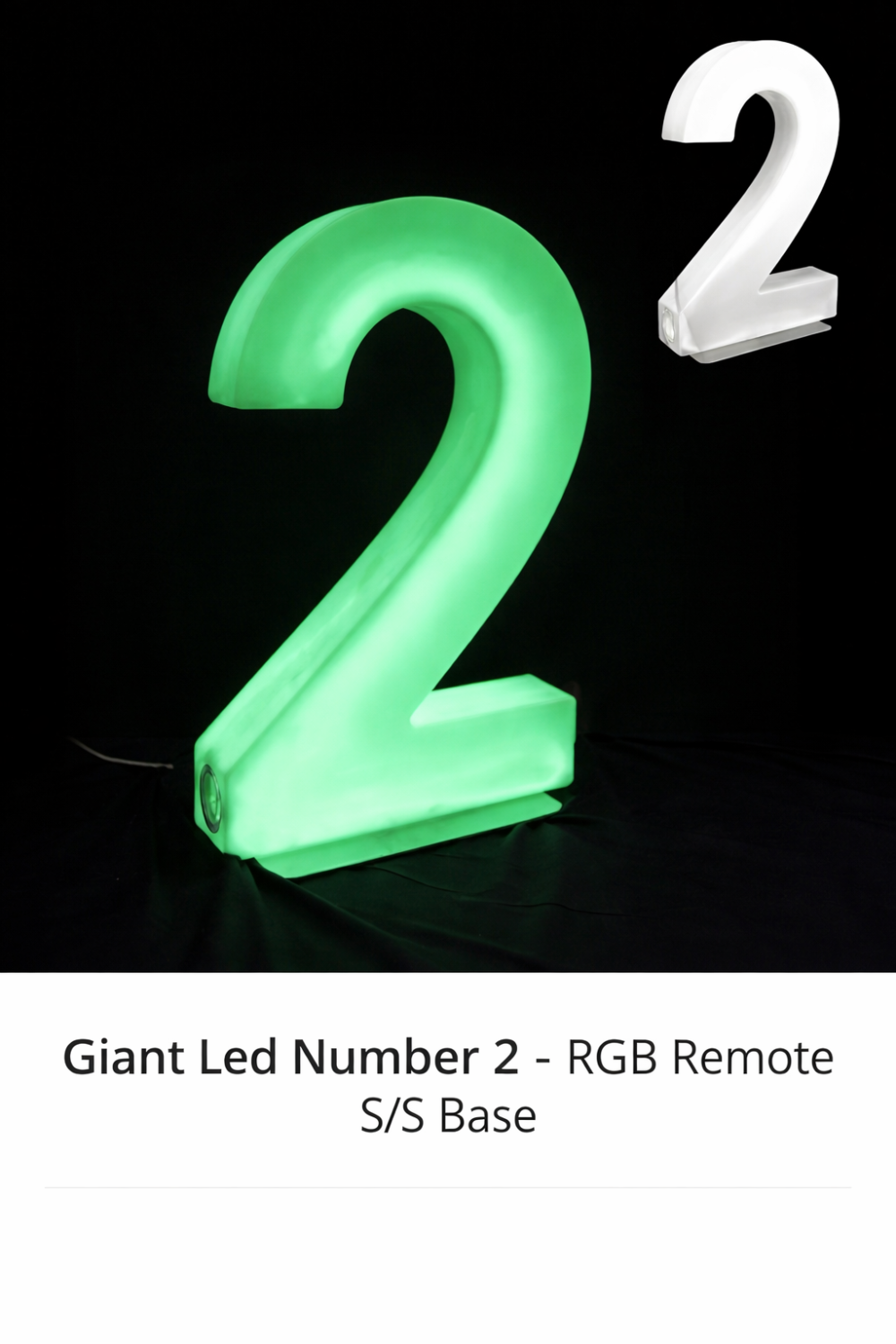 Giant LED Number 2 (RGB) – Bespoke Wedding & Party Styling